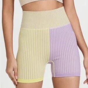 Free People Movement Stripe Mixing Bike Shorts